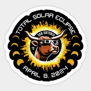 Total Solar Eclipse 2024 San Antonio Texas Sticker